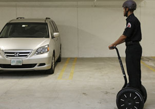 Officer in parking garage